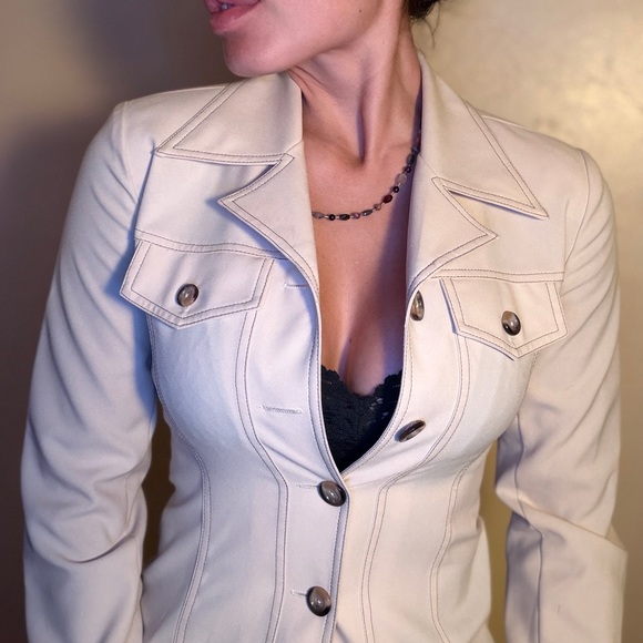 Express Vintage Cream Women's Blazer - Picture 2 of 6